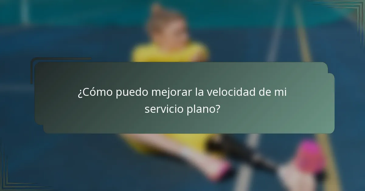 ¿Cómo puedo mejorar la velocidad de mi servicio plano?