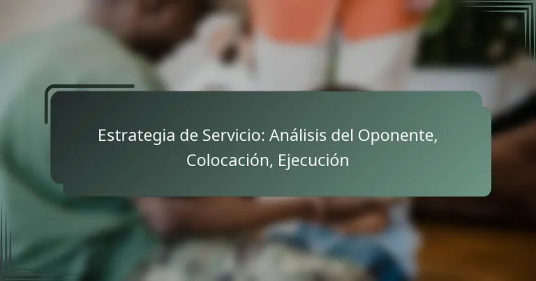 Estrategia de Servicio: Análisis del Oponente, Colocación, Ejecución