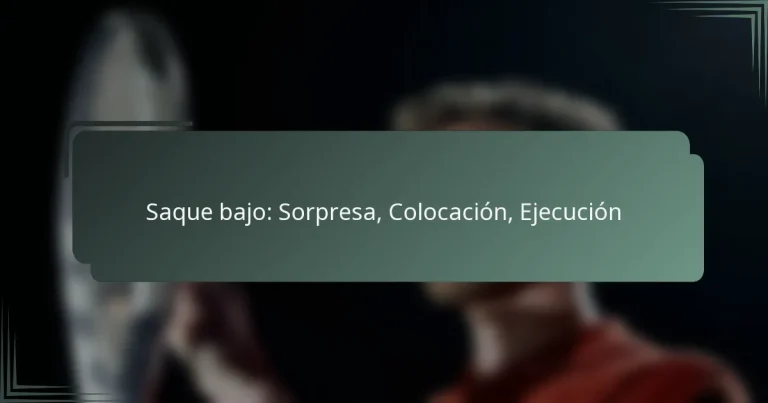 Saque bajo: Sorpresa, Colocación, Ejecución