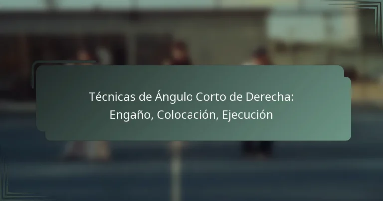 Técnicas de Ángulo Corto de Derecha: Engaño, Colocación, Ejecución