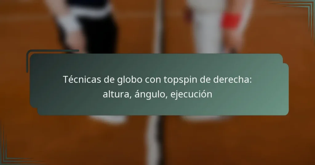 Técnicas de globo con topspin de derecha: altura, ángulo, ejecución