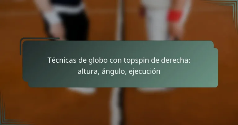 Técnicas de globo con topspin de derecha: altura, ángulo, ejecución